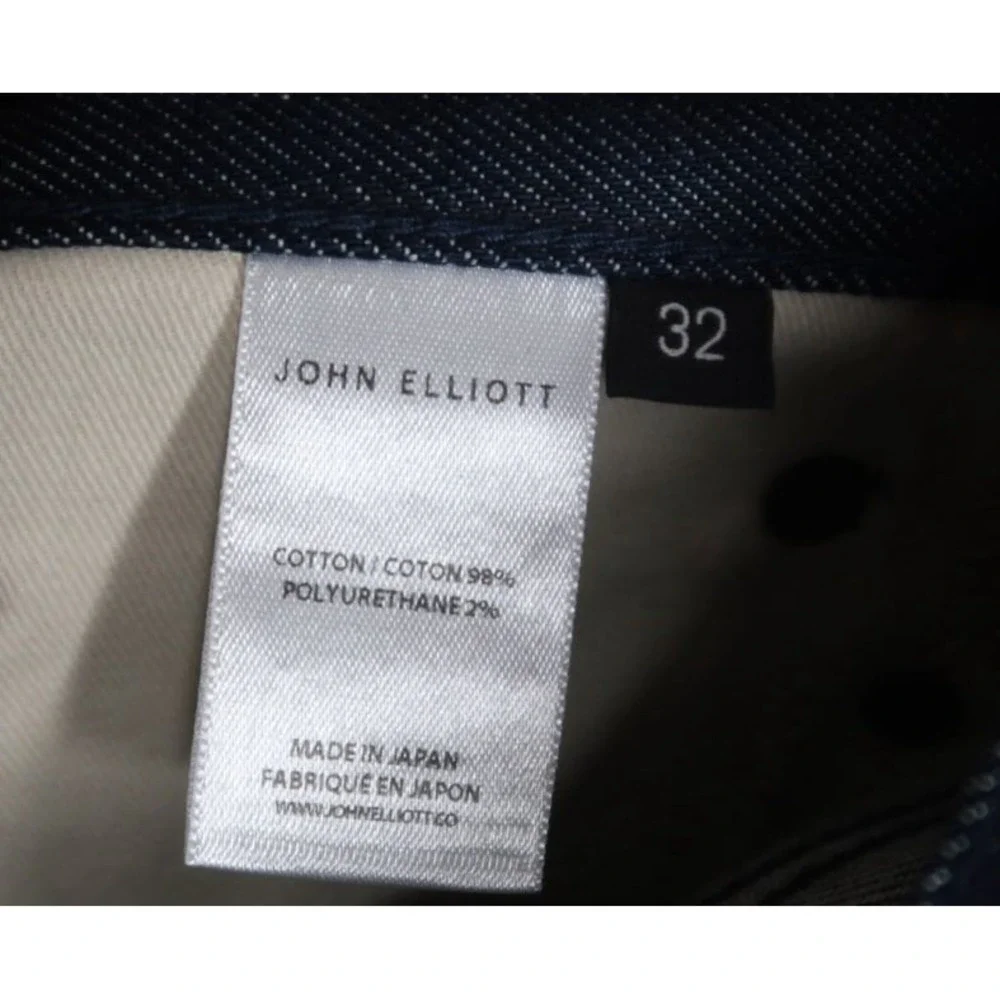 John Elliott Mens 32 Dark Wash Japanese Denim Slim Tapered‎ Jeans Button Fly EUC